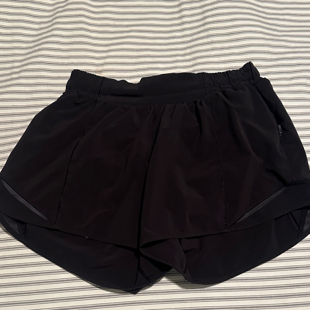 Women's Black Athletic Shorts with Layered Skirt Overlay